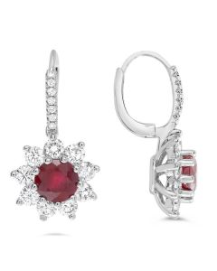 Round Ruby Earring