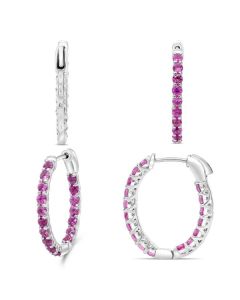 Round Pink Sapphire Earring