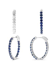 Round Sapphire Earring