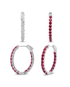 Round Ruby Earring