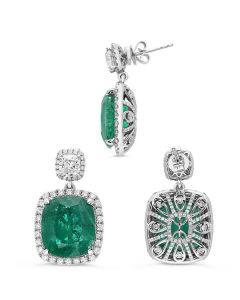 Cushion Emerald Earring