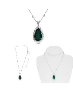 Pear Shape Emerald Necklace