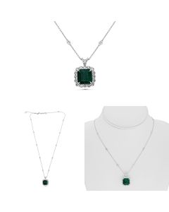 Emerald Cut Emerald Necklace