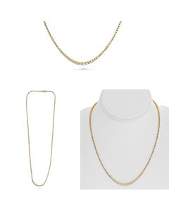 14K Yellow Gold Riviera Tennis Necklace (4.00 CTW)