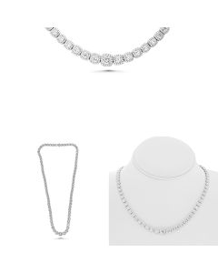 18K White Gold Diamond Tennis Necklace