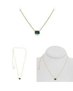Emerald Cut Emerald Necklace