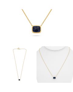 Cushion Sapphire Necklace