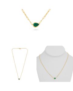 Pear Shape Emerald Necklace