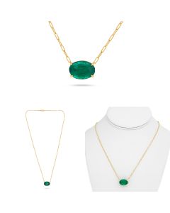 Oval Emerald Necklace
