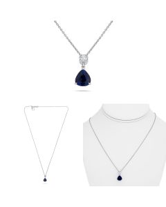Pear Shape Sapphire Necklace