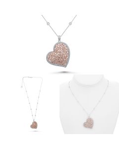 Mixed Shape Pink Diamond Necklace