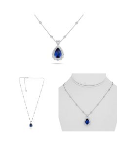 Pear Shape Sapphire Necklace