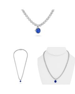 Oval Sapphire Necklace