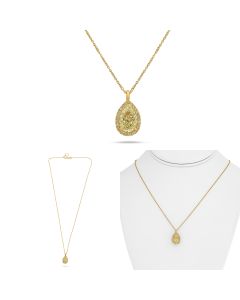 Pear Shape Fancy Yellow Diamond Necklace