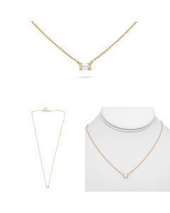 Emerald Cut Diamond Necklace