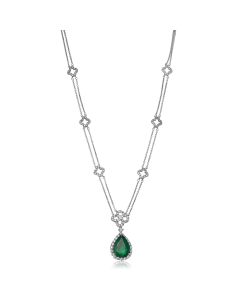 Five Carat Pear-shaped Emerald Necklace