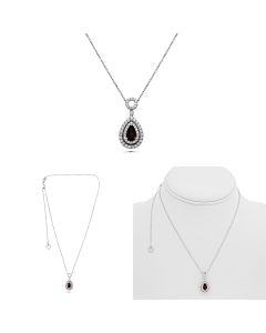 Pear Shape Ruby Necklace