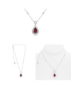 Pear Shape Ruby Necklace