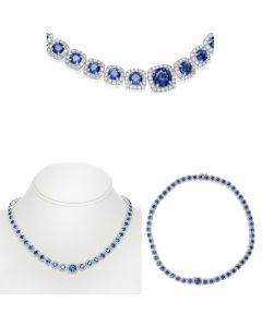 Cushion Sapphire Necklace