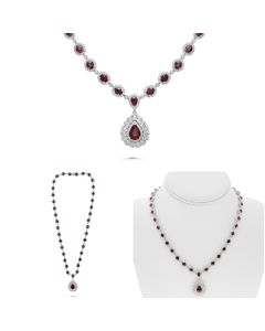 Pear Shape Ruby Necklace