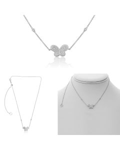 White Diamond Butterfly Necklace