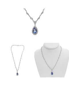 Pear Shape Sapphire Necklace