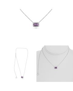 Cushion Pink Sapphire Necklace