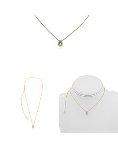 Pave Diamond Halo Semi Mount Necklace