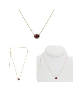 Pave Diamond Halo Semi Mount Necklace