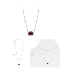 Oval Ruby Necklace