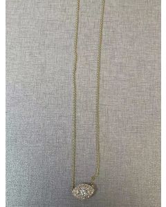 Marquise Cut Diamond Pendant with Pave Diamond Halo