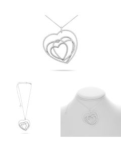 Intertwined Diamond Hearts Necklace