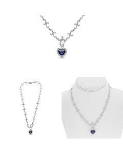 Heart Shape Sapphire Necklace