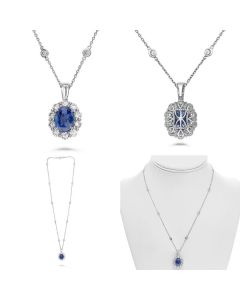 Oval Sapphire Necklace