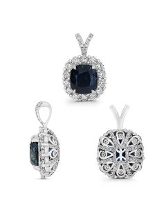 Cushion Sapphire Pendant