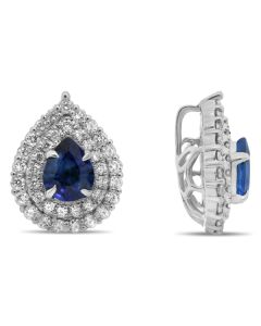 Pear-shaped Blue Sapphire & Diamond Pendant