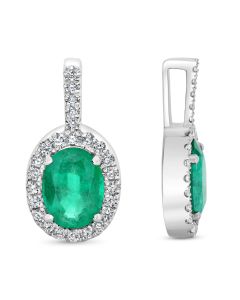 Oval Emerald and Diamond Pendant