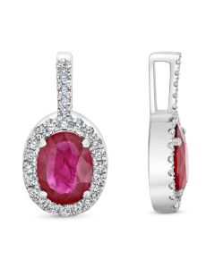 Oval Ruby and Diamond Pendant