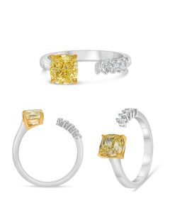 Cushion Fancy Yellow Diamond Ring