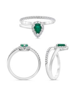 Pear Shape Emerald Ring