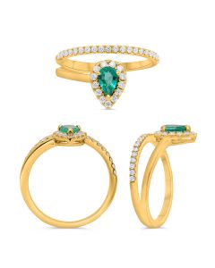 Pear Shape Emerald Ring