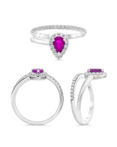 Pear Shape Pink Sapphire Ring