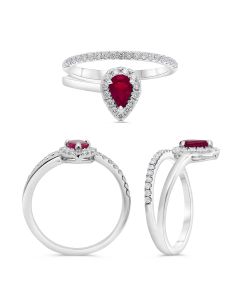 Pear Shape Ruby Ring