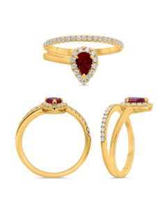 Pear Shape Ruby Ring