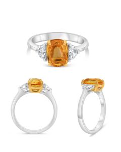 Cushion Yellow Sapphire Ring