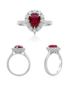 Pear-shaped Ruby & Diamond Ring