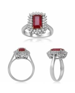 Emerald Cut Ruby Ring