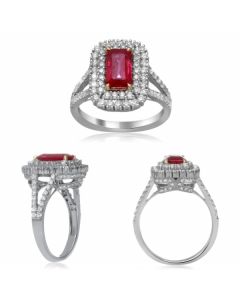 Emerald Cut Ruby Ring