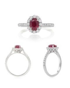 White Gold Oval Cut Ruby Ring