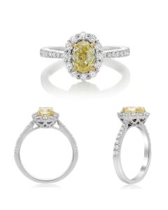 Oval Fancy Yellow Diamond Ring